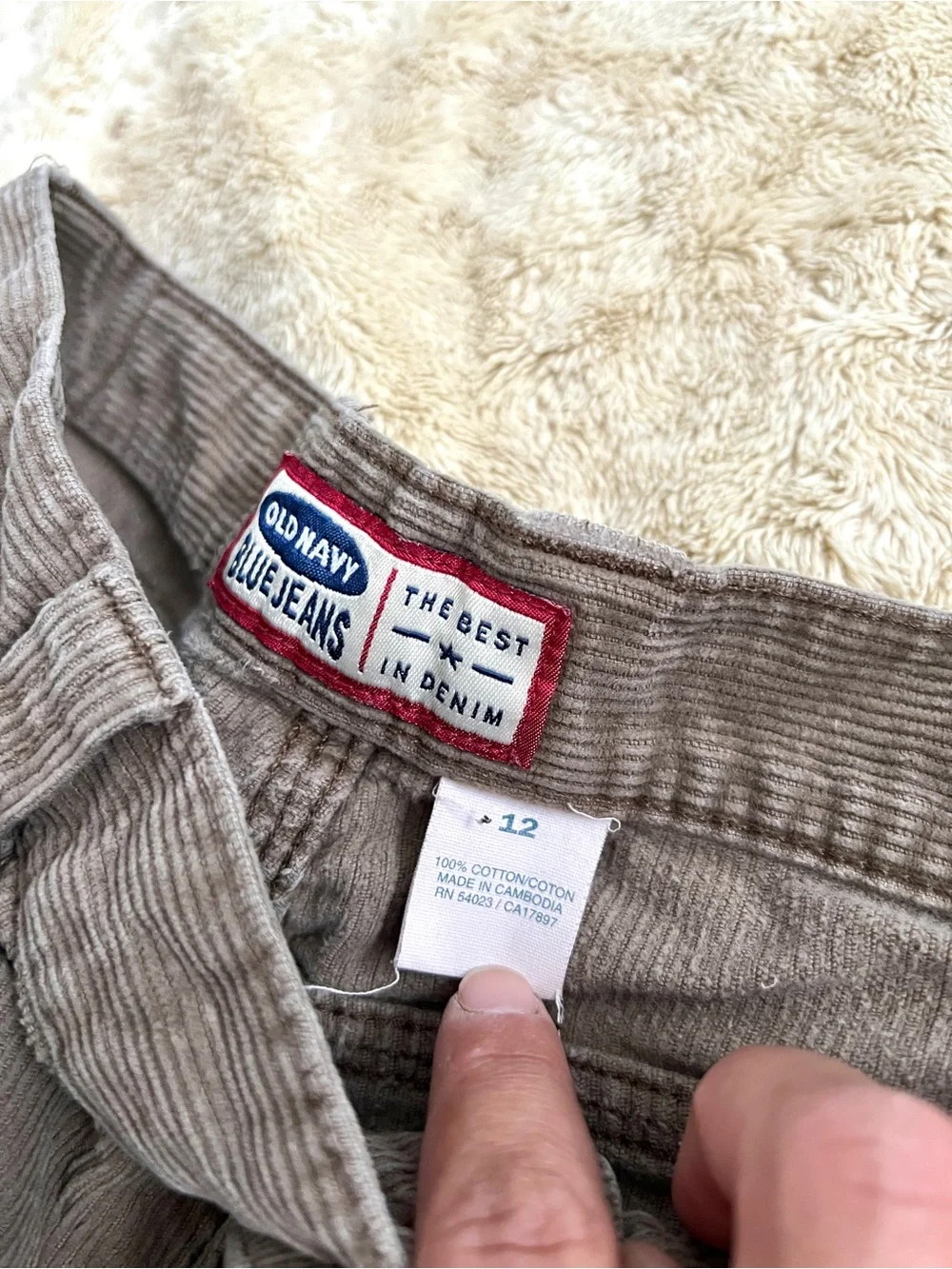 OLD NAVY Girl's Retro Brown Corduroy Pants Size 12